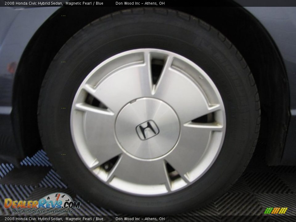 2008 Honda Civic Hybrid Sedan Magnetic Pearl / Blue Photo #27