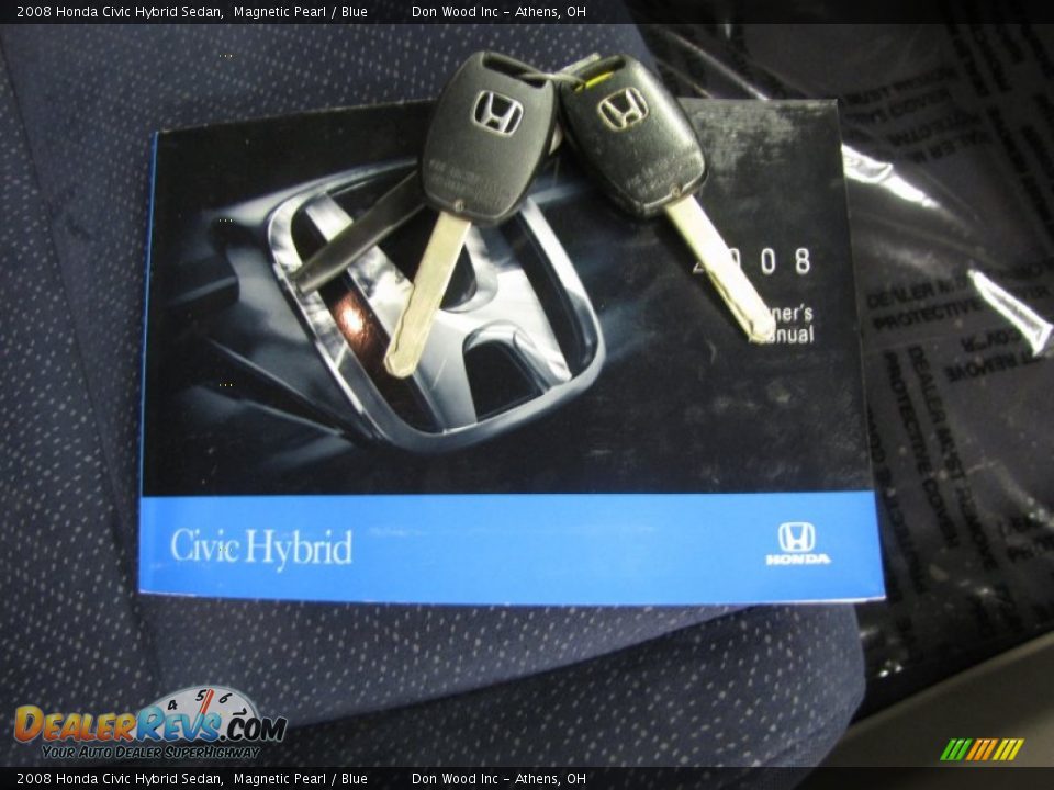 2008 Honda Civic Hybrid Sedan Magnetic Pearl / Blue Photo #29