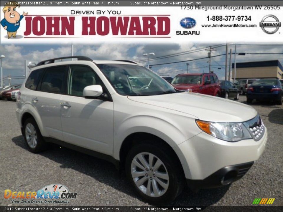2012 Subaru Forester 2.5 X Premium Satin White Pearl / Platinum Photo #1