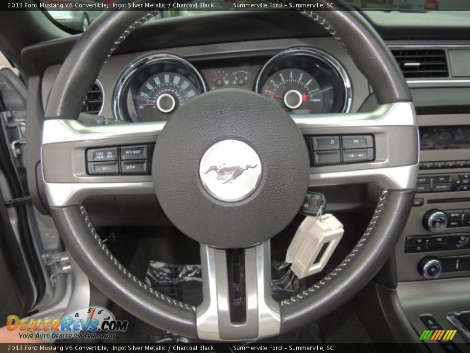 2013 Ford Mustang V6 Convertible Ingot Silver Metallic / Charcoal Black Photo #21