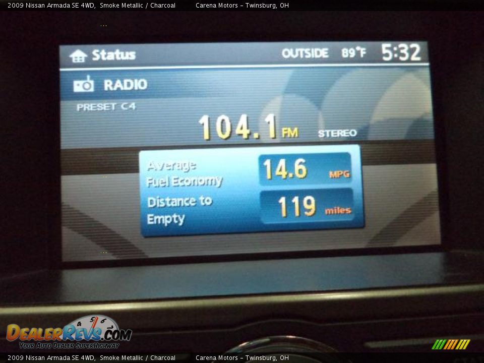 2009 Nissan Armada SE 4WD Smoke Metallic / Charcoal Photo #7
