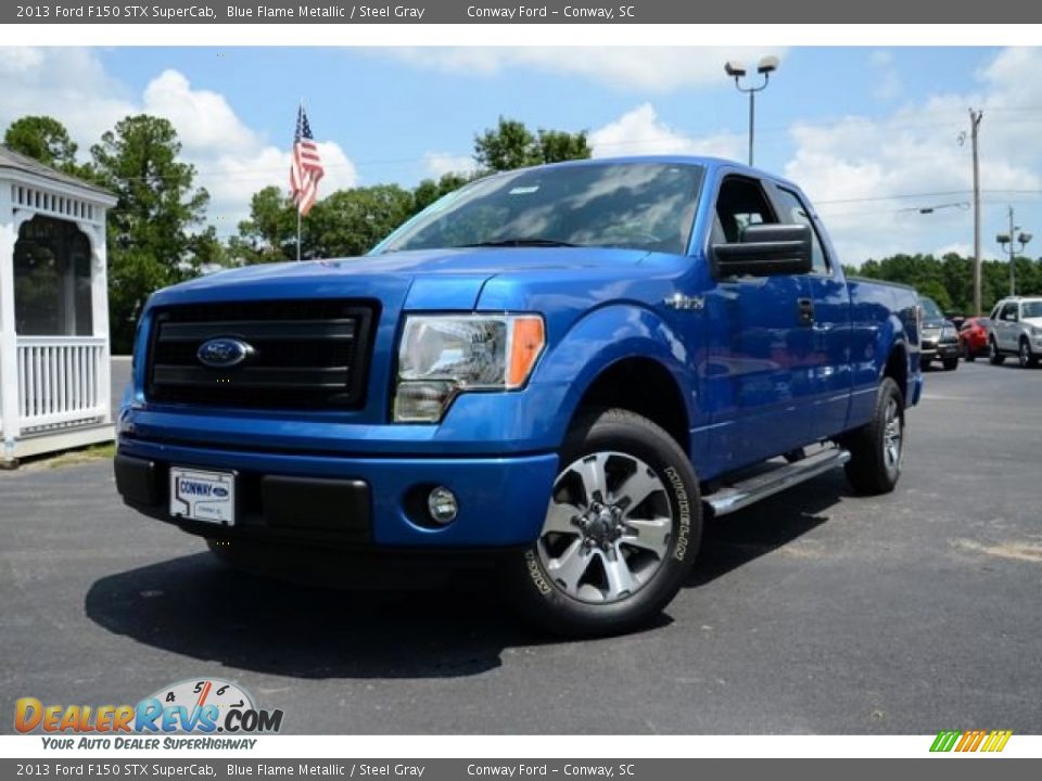 2013 Ford F150 STX SuperCab Blue Flame Metallic / Steel Gray Photo #1