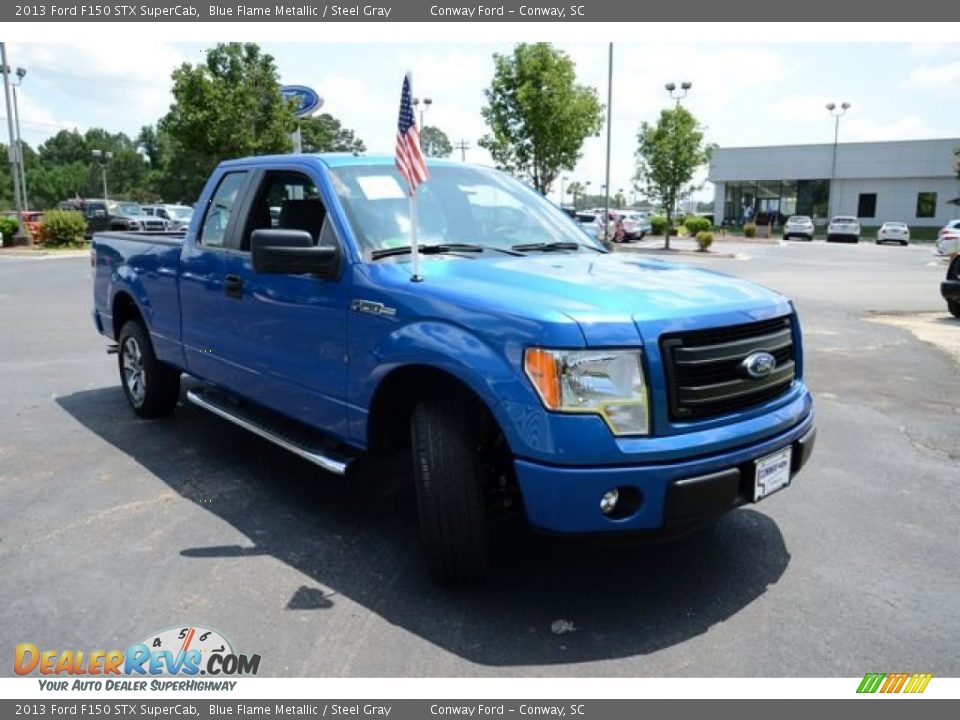 2013 Ford F150 STX SuperCab Blue Flame Metallic / Steel Gray Photo #3