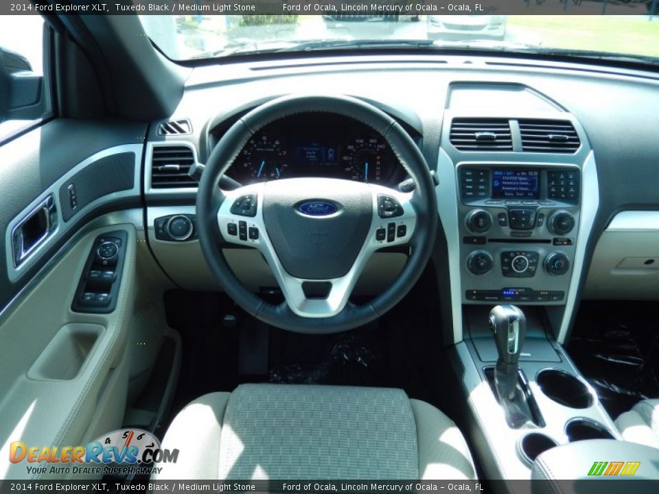 2014 Ford Explorer XLT Tuxedo Black / Medium Light Stone Photo #9