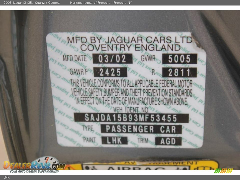 Jaguar Color Code LHK Quartz