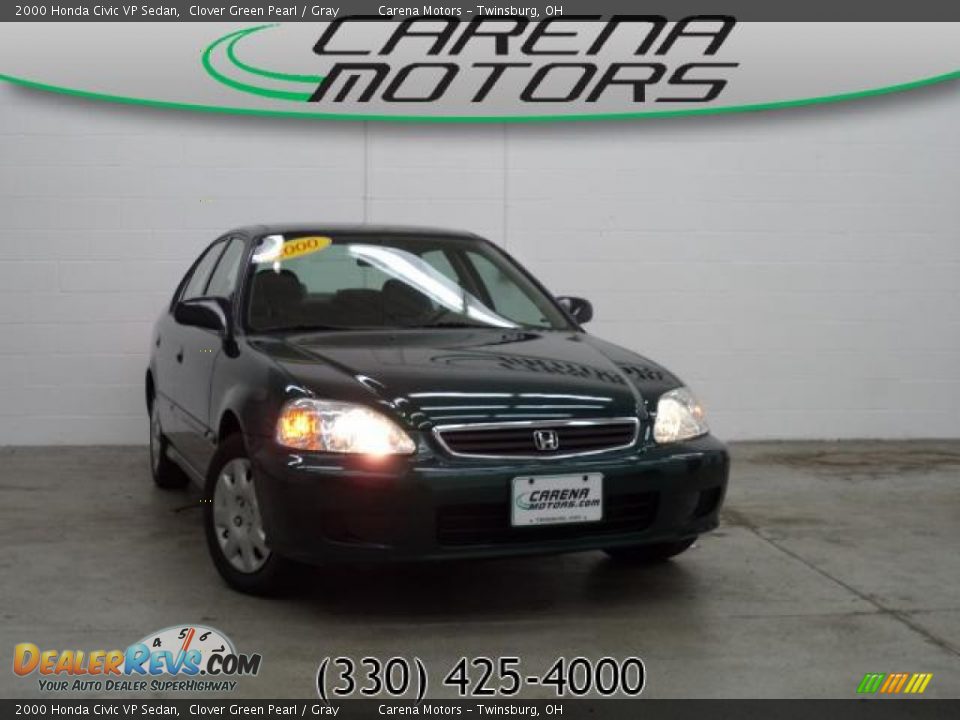 2000 Honda Civic VP Sedan Clover Green Pearl / Gray Photo #1