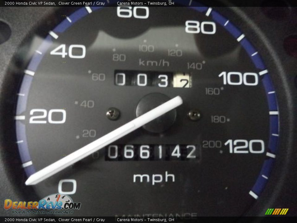 2000 Honda Civic VP Sedan Clover Green Pearl / Gray Photo #2