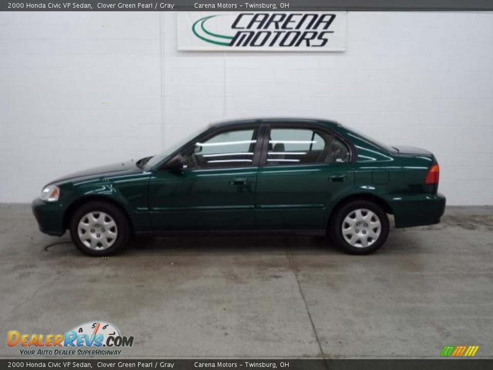 2000 Honda Civic VP Sedan Clover Green Pearl / Gray Photo #3