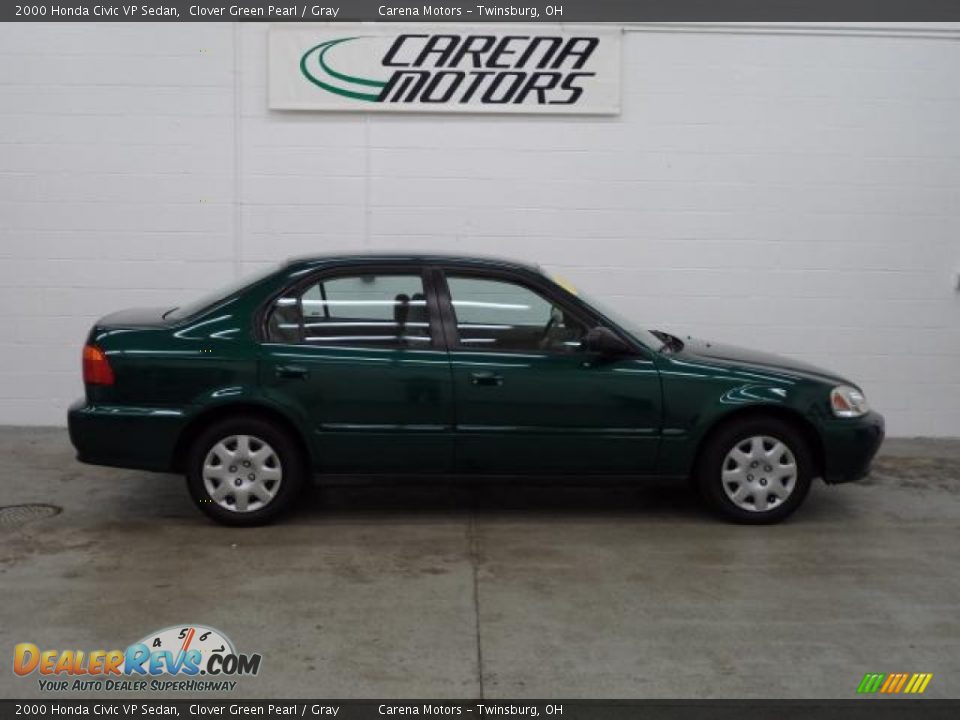 2000 Honda Civic VP Sedan Clover Green Pearl / Gray Photo #4