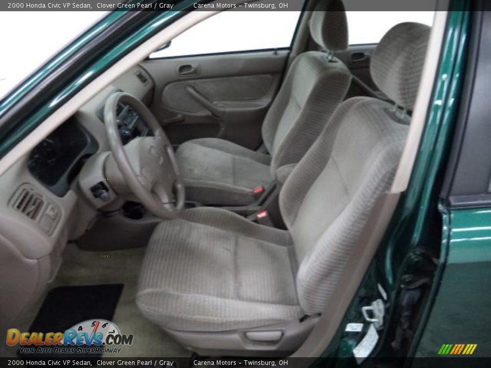 2000 Honda Civic VP Sedan Clover Green Pearl / Gray Photo #5