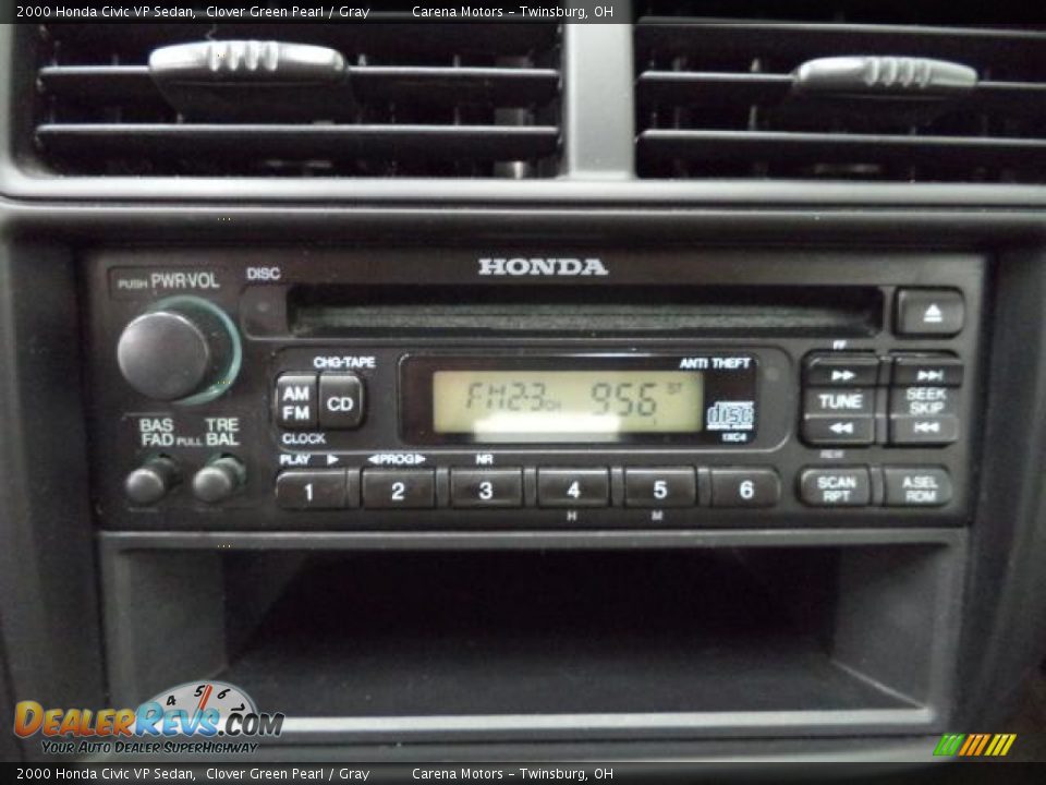 2000 Honda Civic VP Sedan Clover Green Pearl / Gray Photo #6