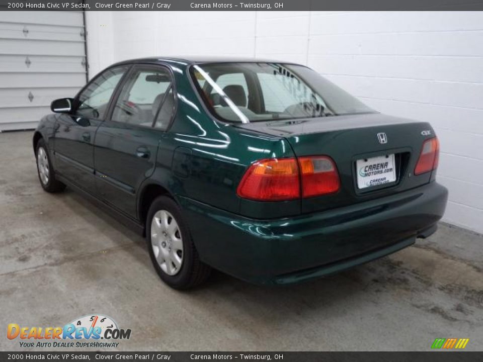 2000 Honda Civic VP Sedan Clover Green Pearl / Gray Photo #7