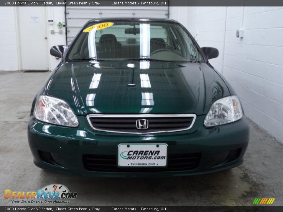 2000 Honda Civic VP Sedan Clover Green Pearl / Gray Photo #8