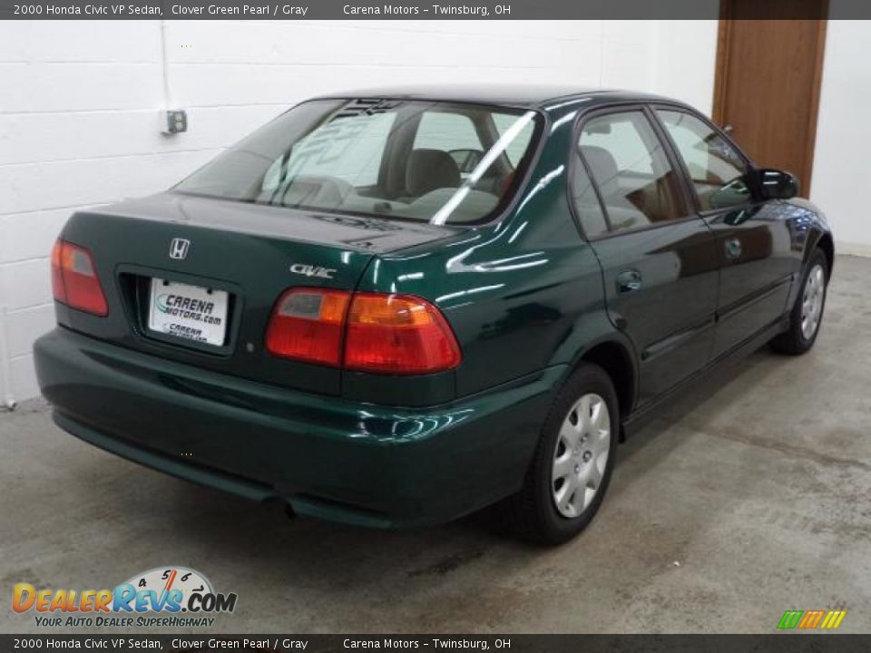 2000 Honda Civic VP Sedan Clover Green Pearl / Gray Photo #10