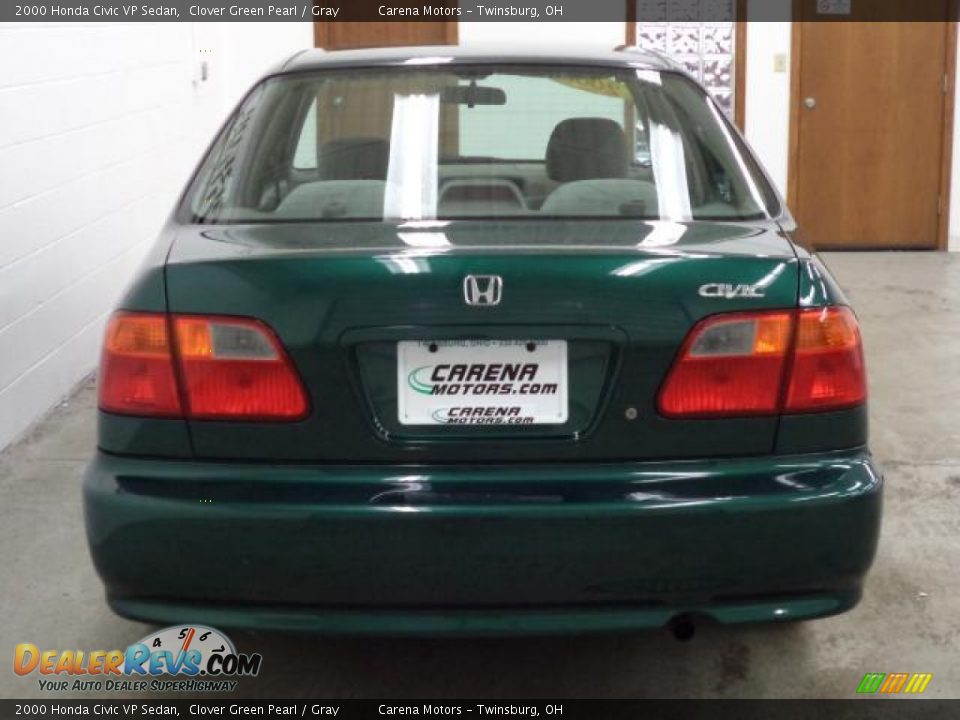 2000 Honda Civic VP Sedan Clover Green Pearl / Gray Photo #11