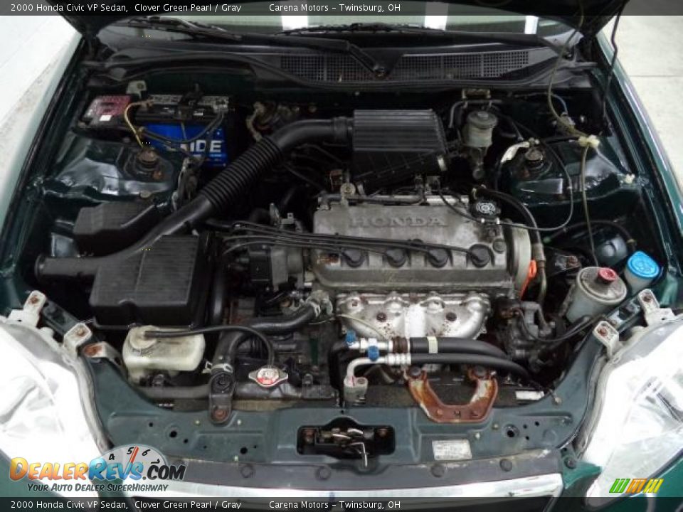 2000 Honda Civic VP Sedan Clover Green Pearl / Gray Photo #13