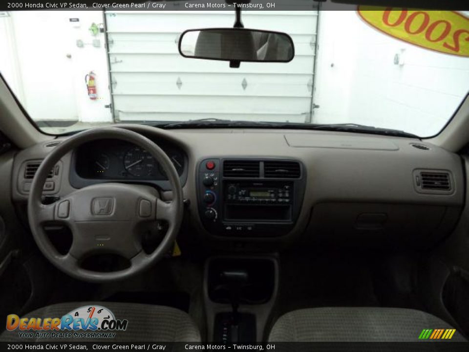 2000 Honda Civic VP Sedan Clover Green Pearl / Gray Photo #19