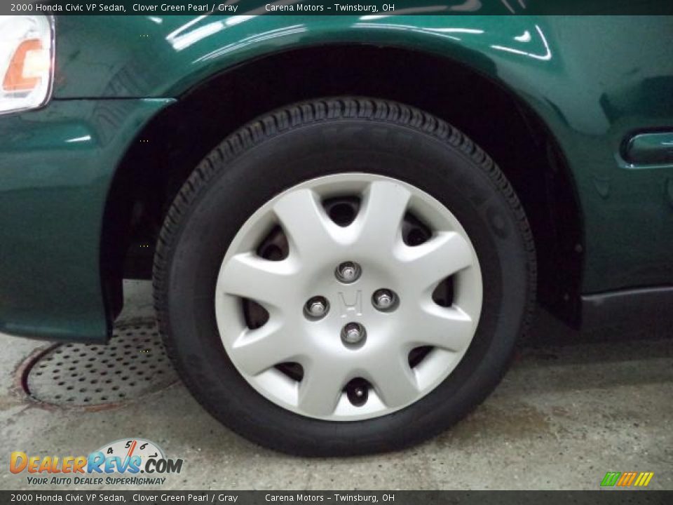 2000 Honda Civic VP Sedan Clover Green Pearl / Gray Photo #24