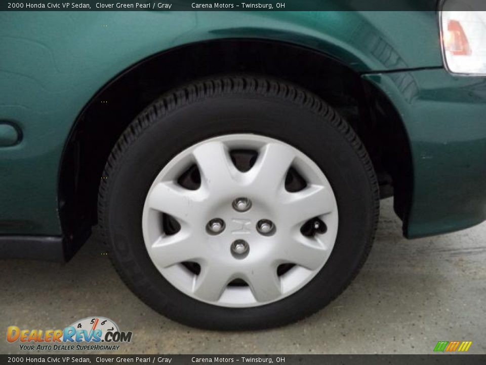 2000 Honda Civic VP Sedan Clover Green Pearl / Gray Photo #25