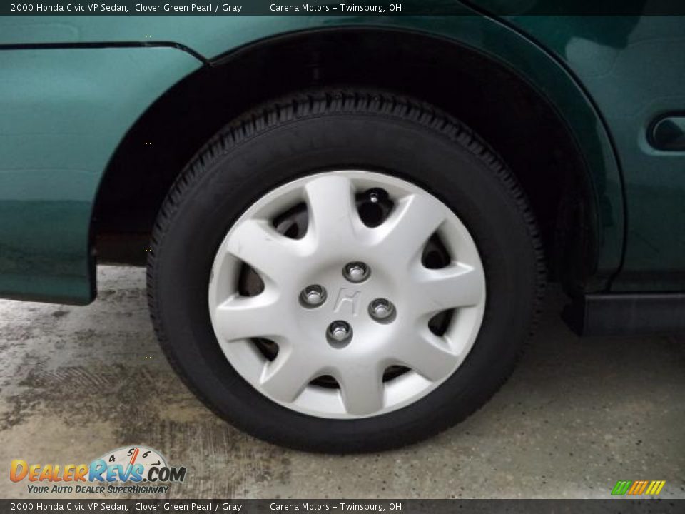 2000 Honda Civic VP Sedan Clover Green Pearl / Gray Photo #26