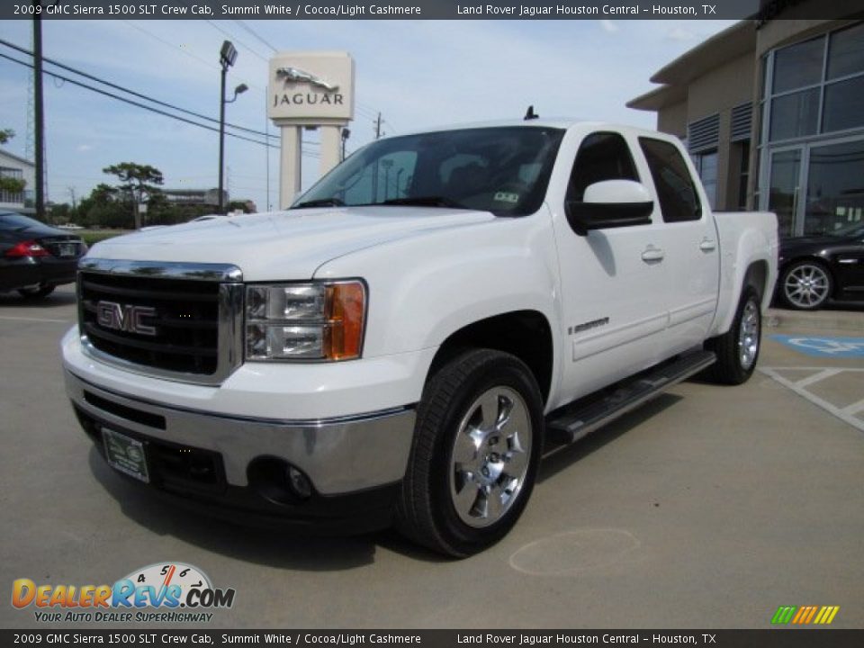 2009 GMC Sierra 1500 SLT Crew Cab Summit White / Cocoa/Light Cashmere Photo #5