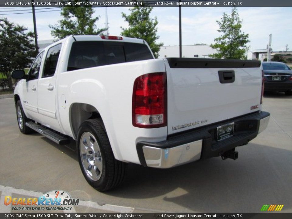 2009 GMC Sierra 1500 SLT Crew Cab Summit White / Cocoa/Light Cashmere Photo #8