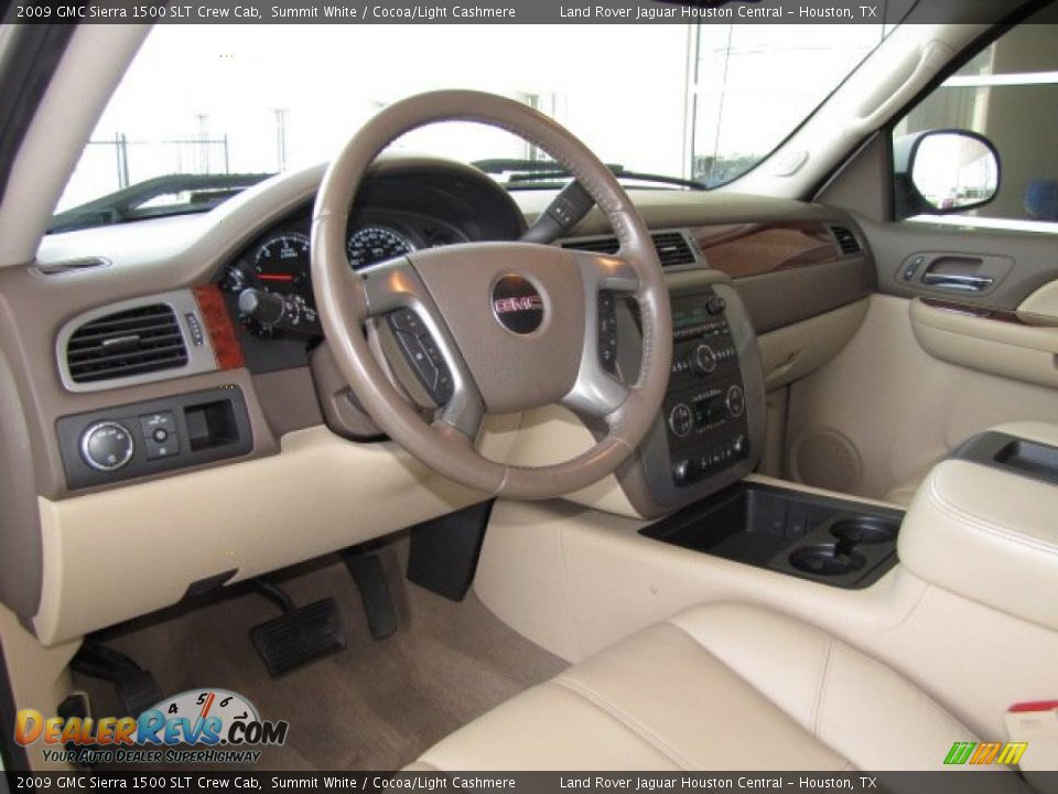 Cocoa/Light Cashmere Interior - 2009 GMC Sierra 1500 SLT Crew Cab Photo #13