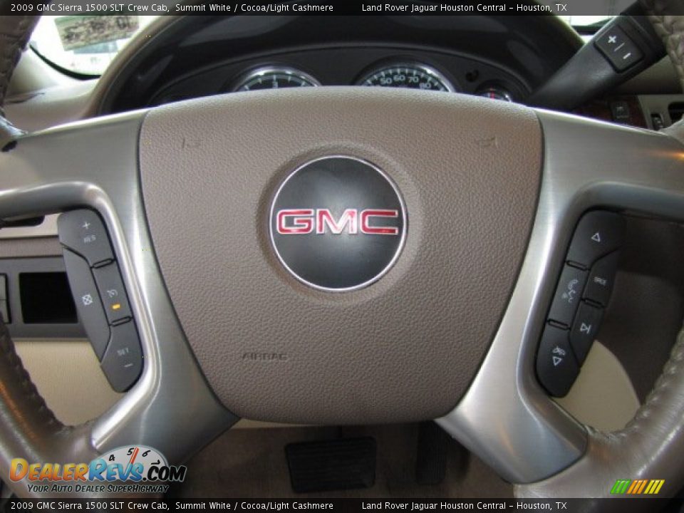 2009 GMC Sierra 1500 SLT Crew Cab Summit White / Cocoa/Light Cashmere Photo #15