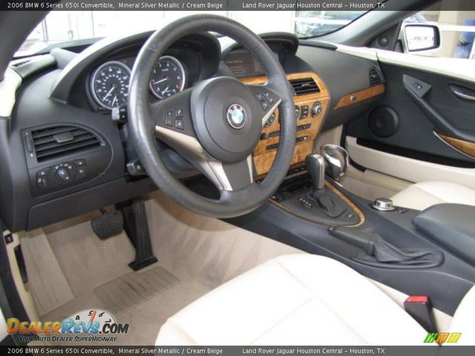 2006 BMW 6 Series 650i Convertible Mineral Silver Metallic / Cream Beige Photo #16