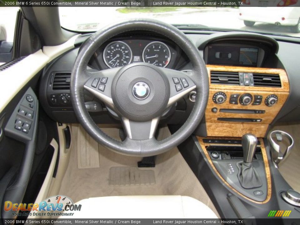 2006 BMW 6 Series 650i Convertible Mineral Silver Metallic / Cream Beige Photo #17