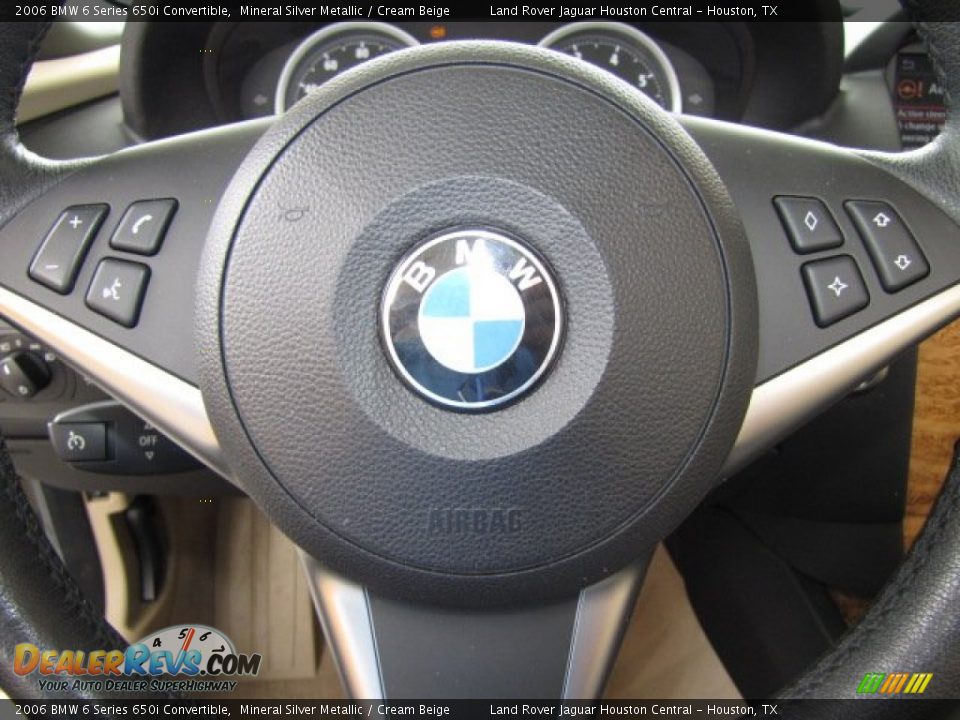 2006 BMW 6 Series 650i Convertible Mineral Silver Metallic / Cream Beige Photo #18