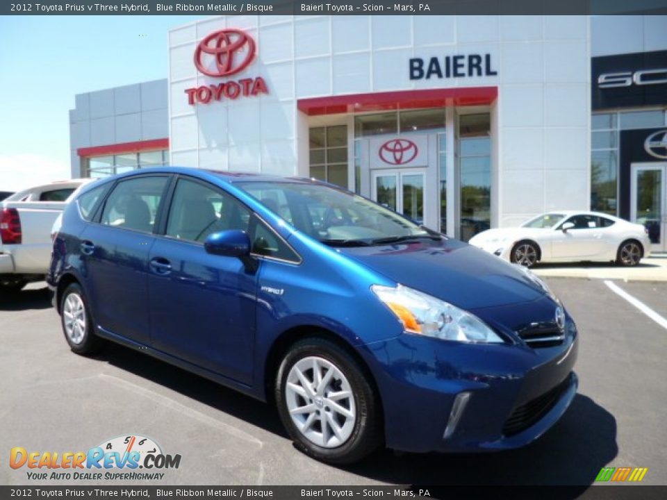 2012 Toyota Prius v Three Hybrid Blue Ribbon Metallic / Bisque Photo #1