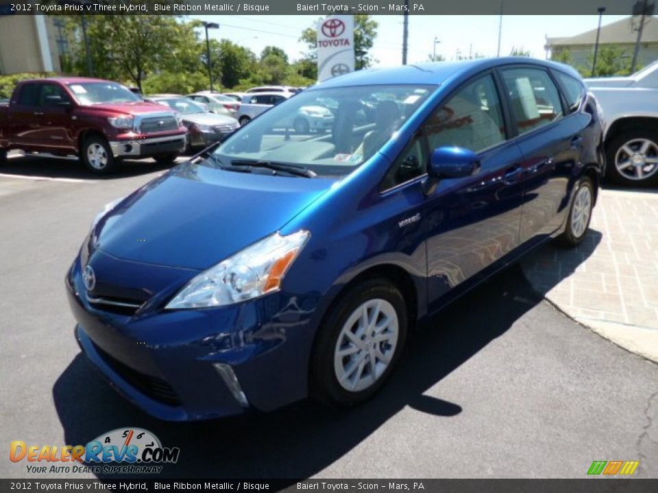 2012 Toyota Prius v Three Hybrid Blue Ribbon Metallic / Bisque Photo #3