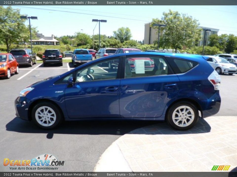 2012 Toyota Prius v Three Hybrid Blue Ribbon Metallic / Bisque Photo #4