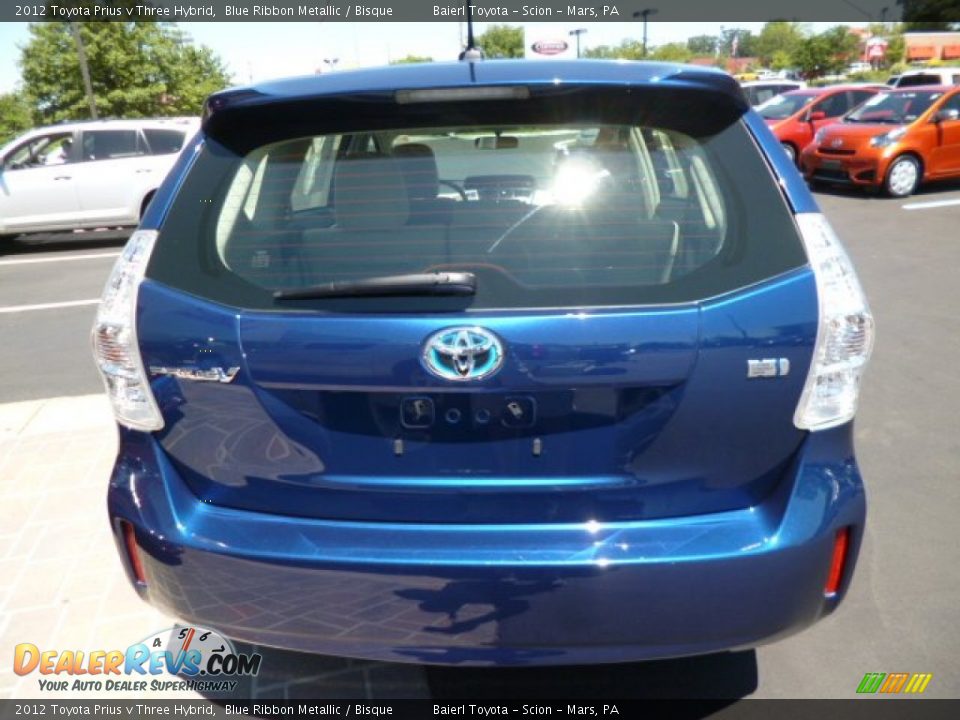 2012 Toyota Prius v Three Hybrid Blue Ribbon Metallic / Bisque Photo #6