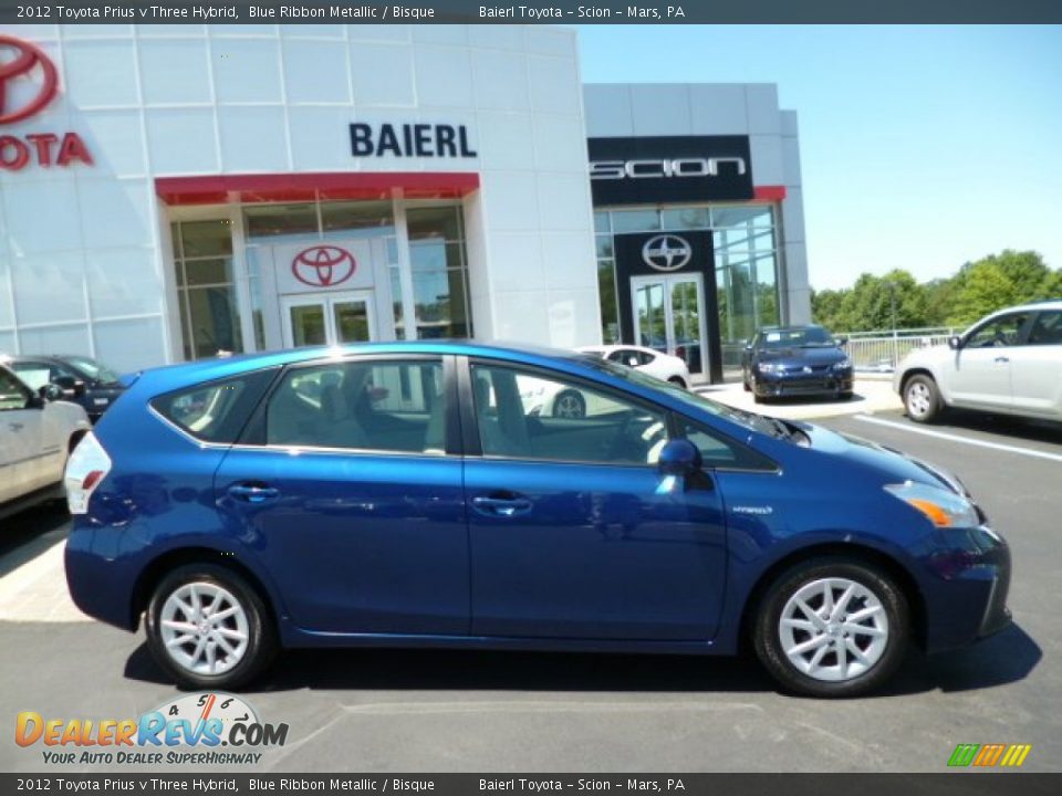 2012 Toyota Prius v Three Hybrid Blue Ribbon Metallic / Bisque Photo #8