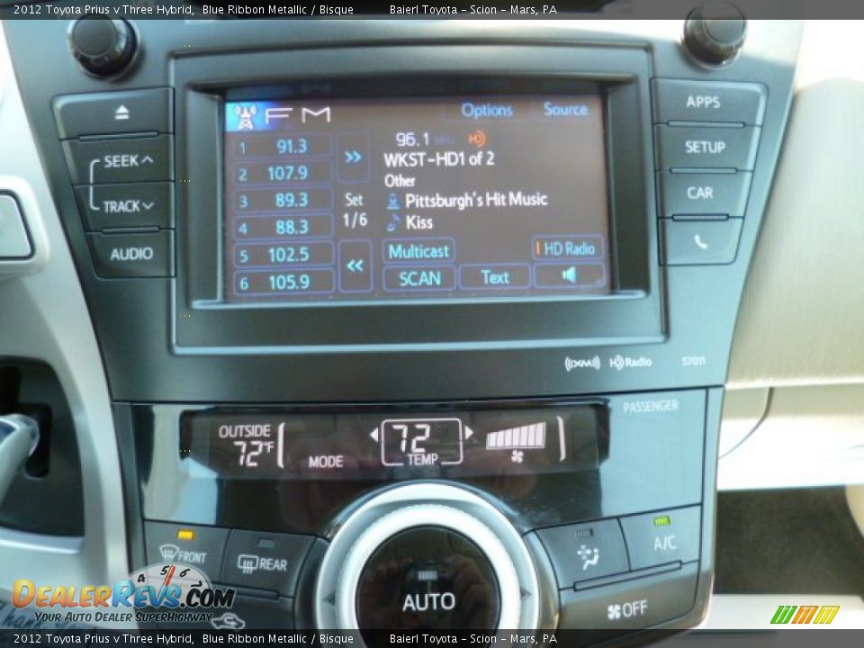 2012 Toyota Prius v Three Hybrid Blue Ribbon Metallic / Bisque Photo #19