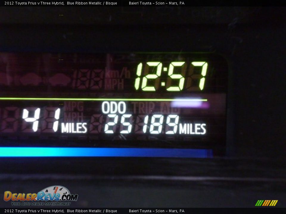 2012 Toyota Prius v Three Hybrid Blue Ribbon Metallic / Bisque Photo #20