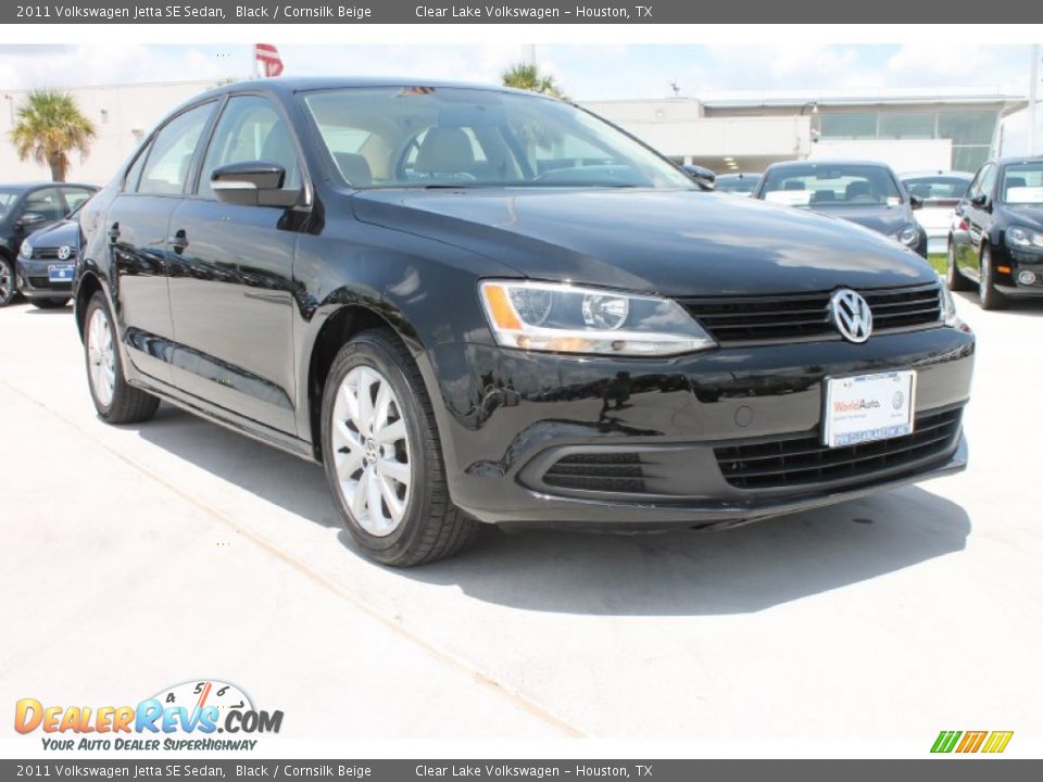 2011 Volkswagen Jetta SE Sedan Black / Cornsilk Beige Photo #1