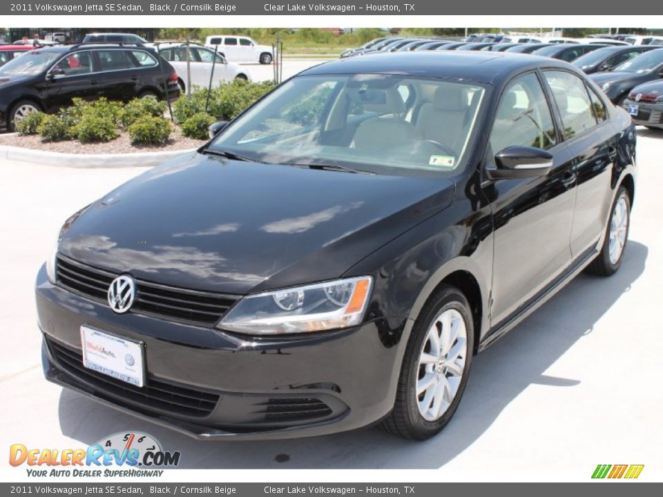 2011 Volkswagen Jetta SE Sedan Black / Cornsilk Beige Photo #3