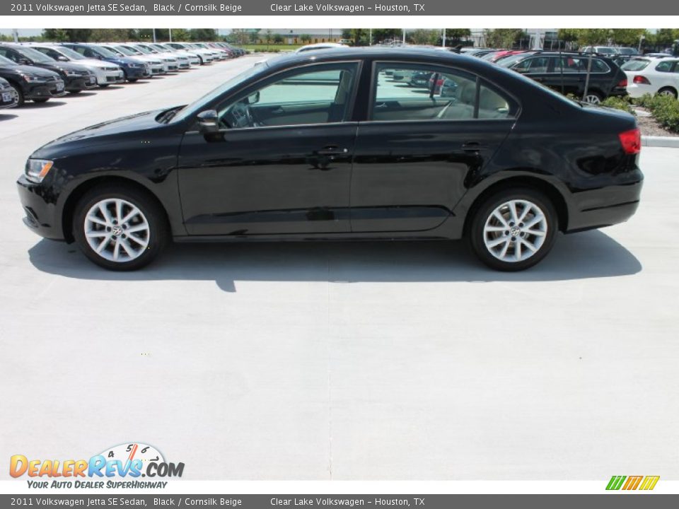 2011 Volkswagen Jetta SE Sedan Black / Cornsilk Beige Photo #5