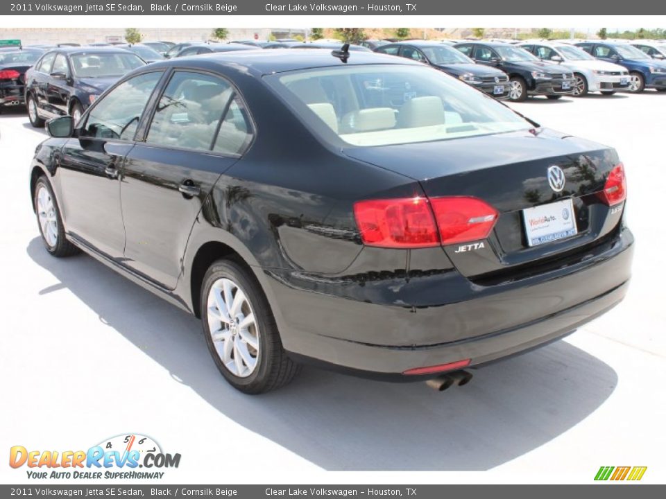 2011 Volkswagen Jetta SE Sedan Black / Cornsilk Beige Photo #7