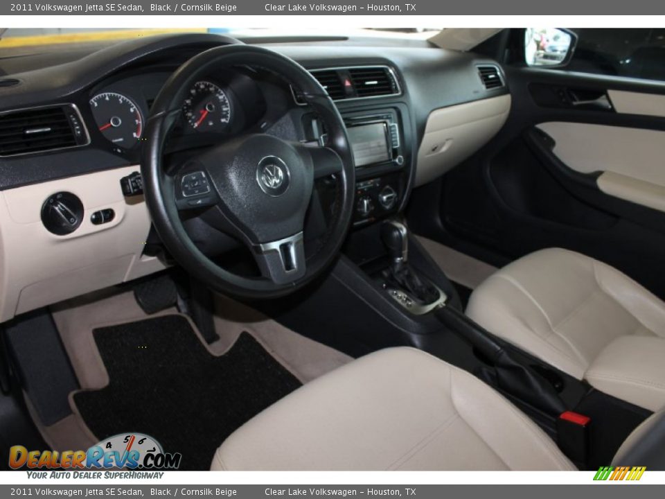 2011 Volkswagen Jetta SE Sedan Black / Cornsilk Beige Photo #14