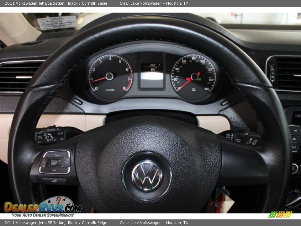 2011 Volkswagen Jetta SE Sedan Black / Cornsilk Beige Photo #27