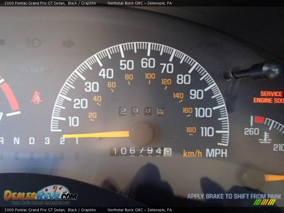 2000 Pontiac Grand Prix GT Sedan Black / Graphite Photo #14