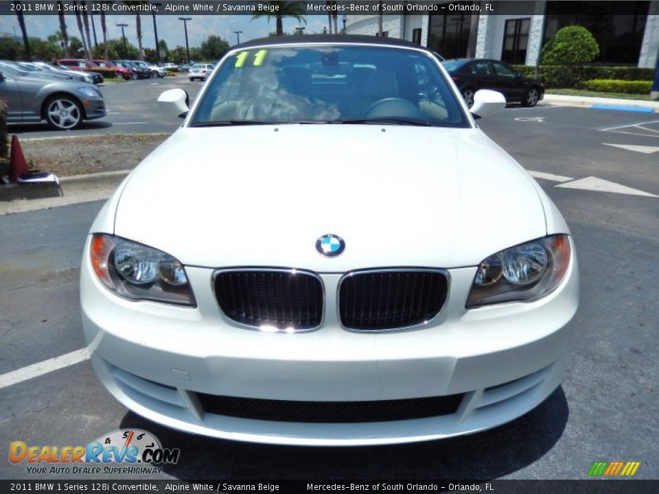 2011 BMW 1 Series 128i Convertible Alpine White / Savanna Beige Photo #2