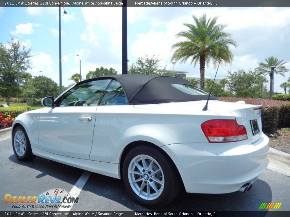 2011 BMW 1 Series 128i Convertible Alpine White / Savanna Beige Photo #5