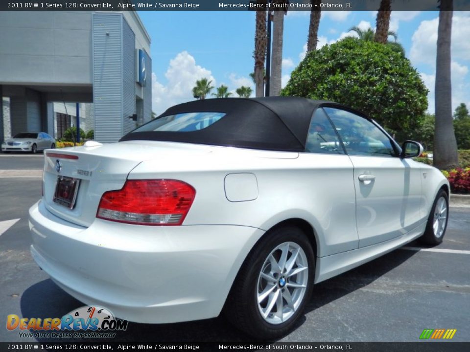 2011 BMW 1 Series 128i Convertible Alpine White / Savanna Beige Photo #7