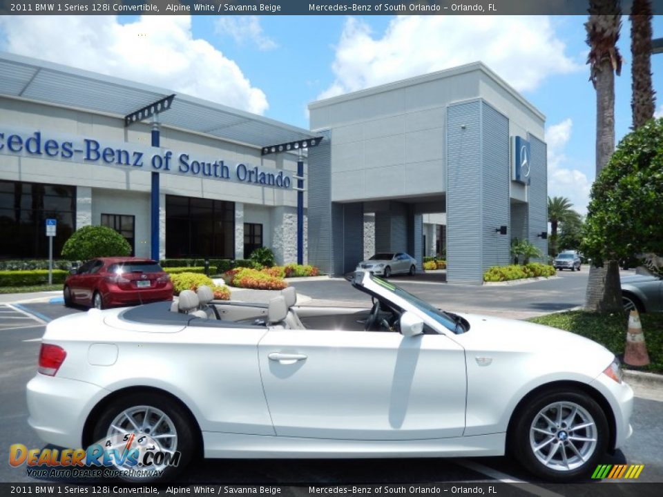 2011 BMW 1 Series 128i Convertible Alpine White / Savanna Beige Photo #9