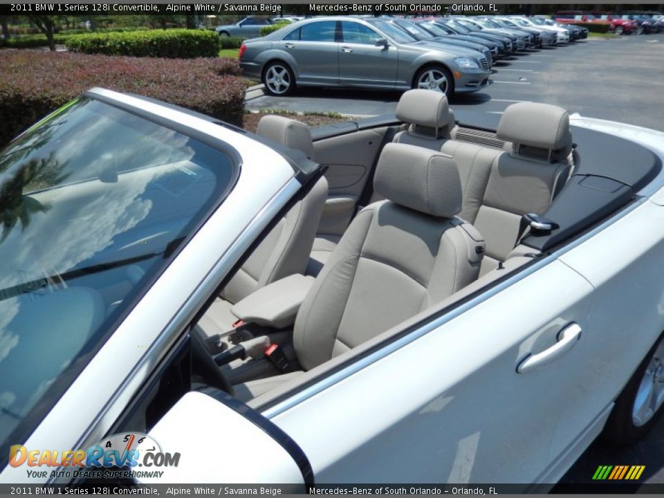 2011 BMW 1 Series 128i Convertible Alpine White / Savanna Beige Photo #10